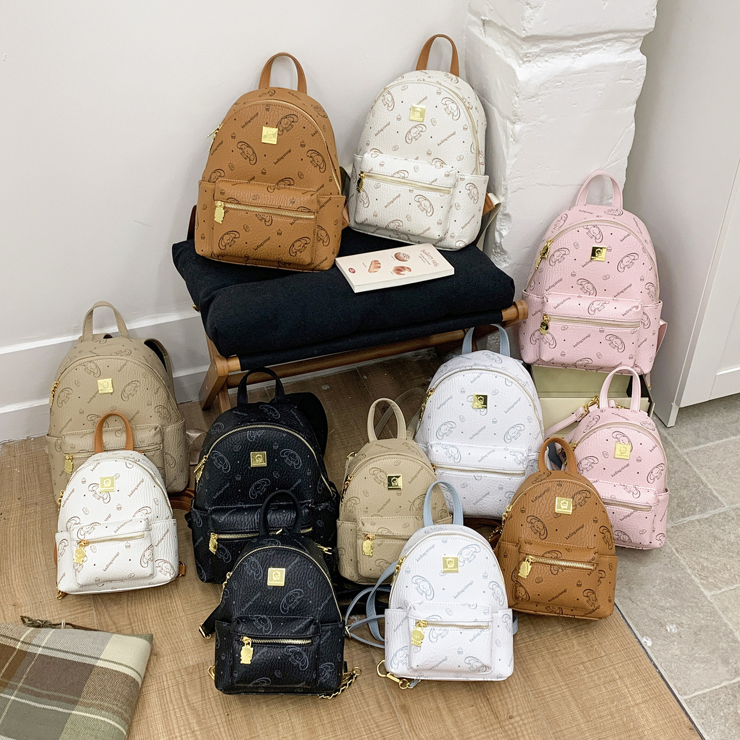 Mochila de moda coreana para mujeres, mochila de viaje de impresión de elefante encantadora, 2026 bolsas de mujer de comercio exterior transfronterizo