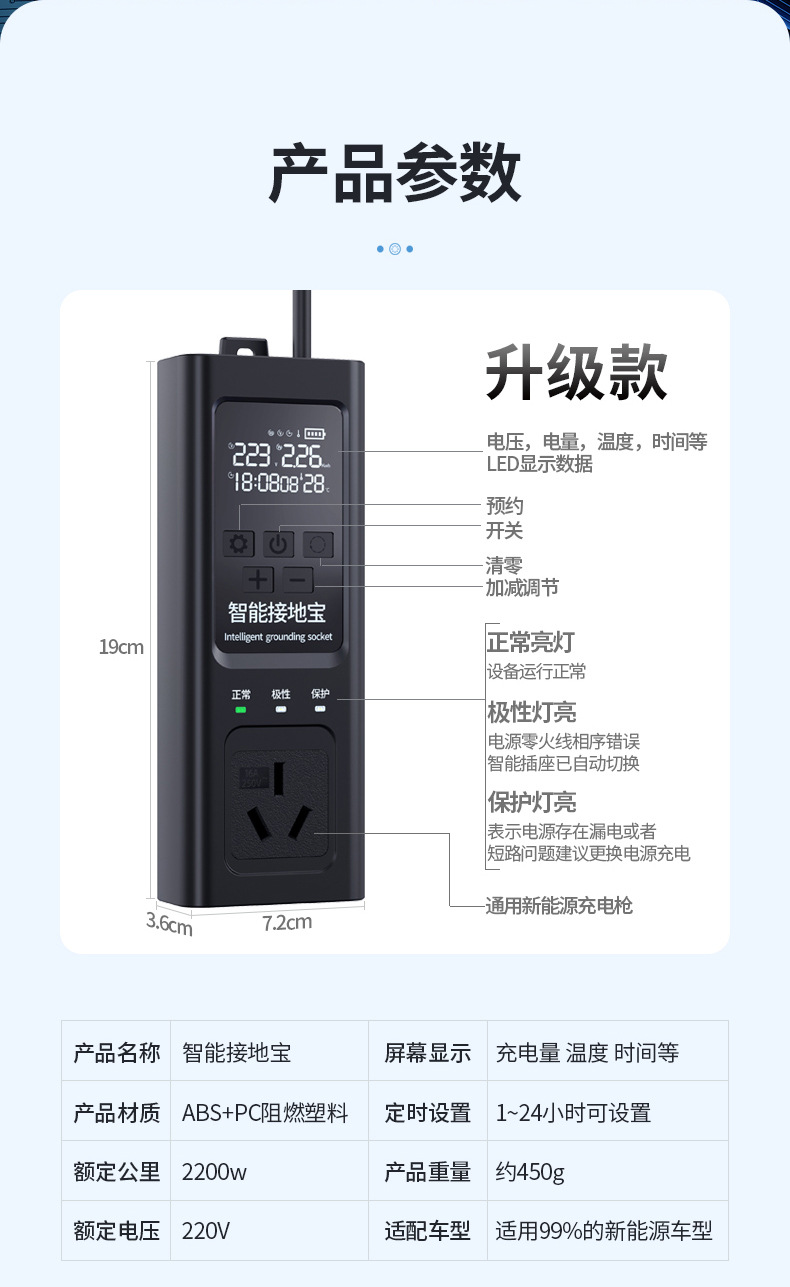 New car grounding treasure new energy vehicle universal grounding treasure ground wire free charging socket charger plug-in