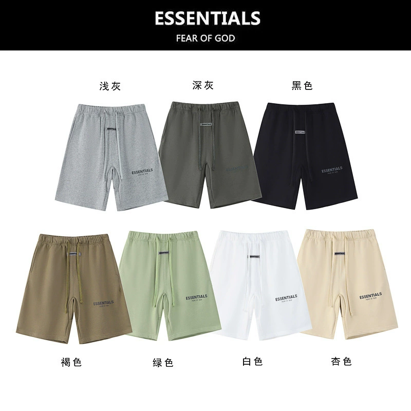 Шорты FOG High Street Doutline ESSENTIALS Светоотражающие буквы Американские свободные спортивные брюки Укороченные брюки для мужчин и женщин