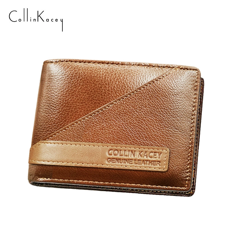 Retro leather wallet, short card holder, city style, top‑layer cowhide, compact 13×11×3.5 cm