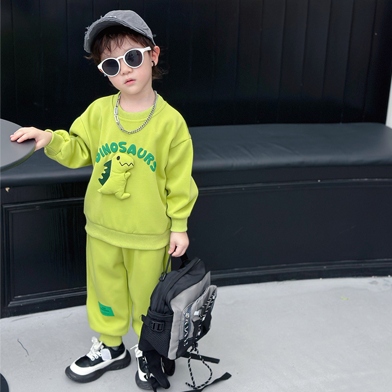 kids'clothing Small and medium children casual loose fashionable suit trend two sets_voghion.com