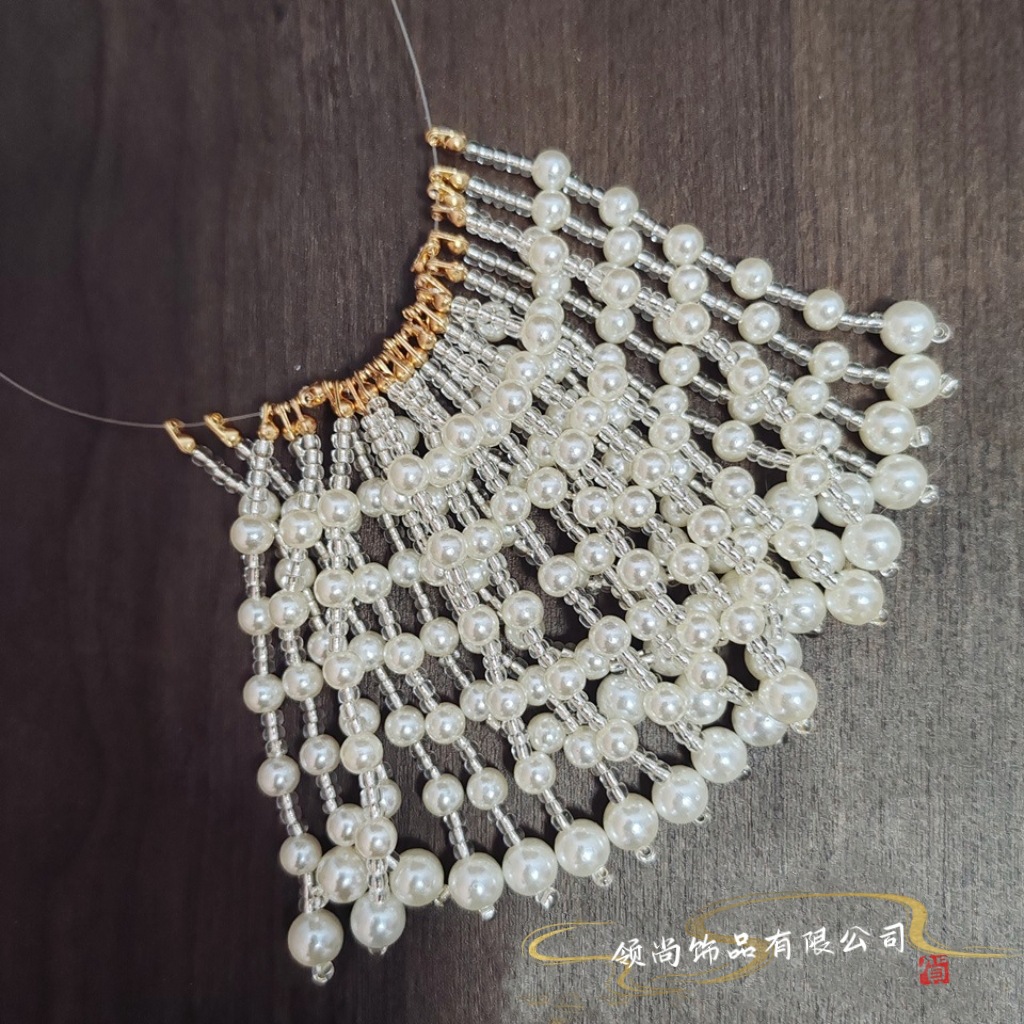 쌀 구슬 술 반제품 체인 팬 소재 Xiuhe 중국 골동품 머리 장식 Hanfu cheongsam 머리핀 diy
