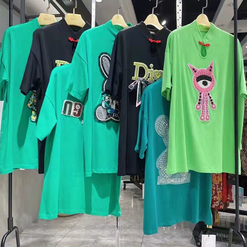 Летняя новинка 2025 года: футболка с тяжелой вышивкой из Юго-Восточной Азии, большие размеры, брендовая, со скидкой, прямые поставки с физического магазина, прямая трансляция.