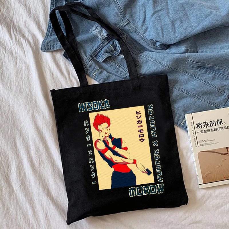 Transfronterizo Hunter X Hunter dibujos animados impreso lienzo bolsa de hombro Harajuku estudiante bolso bolsa de compras