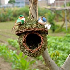 Self-produced and sold grass-woven bird nests, cross-border bird houses, bird nests, outdoor garden decorative creative bird cages, wholesale