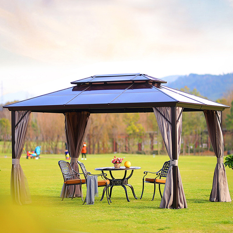 Pavilion Aluminum Alloy Courtyard Garden Canopy Ironwork Open-air Roof Four Corners Awning Villa Pavilion Outdoor Roof