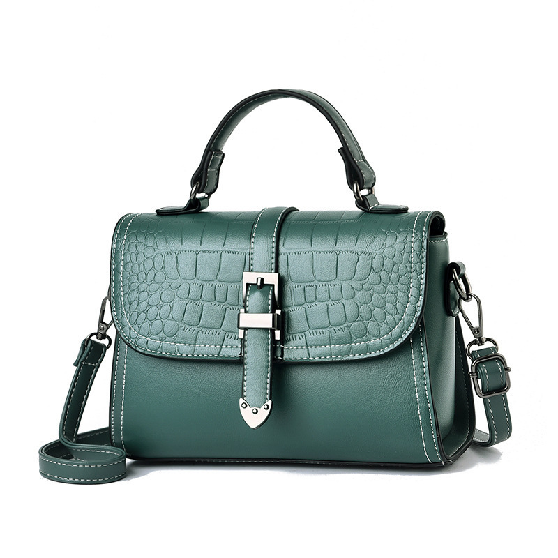 Women's Printed Stone Texture Shoulder Bag Small Square Handbag_voghion.com