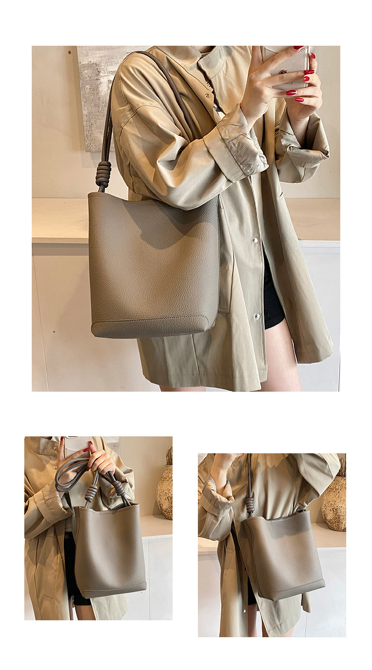 Einfache trendige große Kapazität Eimer 2024 neue Pendler Mutter und Kind modische Textur Frauen einzelne Schulter_voghion.com