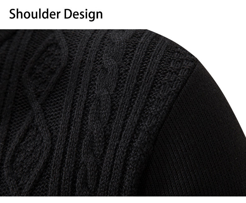 2024 new thick knitted with stand up collar and velvet twist flower sweater cardigan men's coat_voghion.com