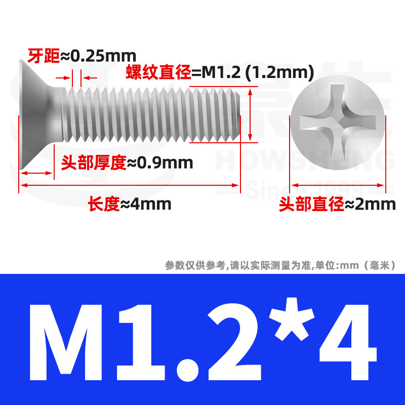 304ステンレスネジのネジの十字溝の平頭のネジのKMの機械の糸の小さいネジのm 2m 3m 4m 5m 6|undefined