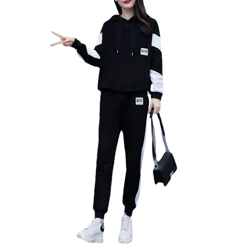 001 Plus Size Clothing Fat MM Suit 2025 Autumn New Loose Fashion Sports Two-Piece Set Women's Trendy_voghion.com