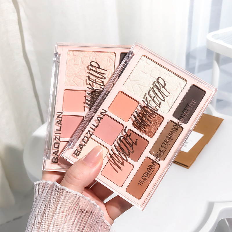 BZL paleta de sombras de ojos de diez colores color té con leche color tierra nacarado mate fácil de colorear maquillaje para principiantes sombra de ojos transfronteriza ins