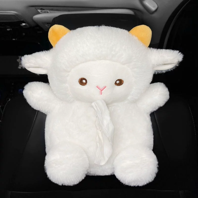 Держатель для салфеток Car Plush Tissue Box Holder, милый карточный висящий держатель салфеток, декоративные животные модели