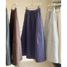 韩国东大门2025秋冬加绒加厚肌理感立体花苞半裙女高腰显瘦蓬蓬裙