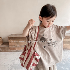 2024 South Korean Children's Summer T-shirt for Girls and Boys, Korean Style Short-sleeve Base Shirt 122267