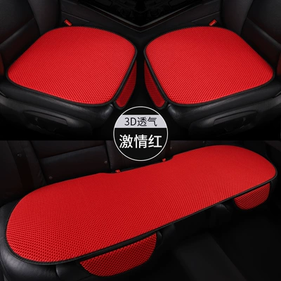 Four Seasons Pad — Comfortable Single-Seat Three-Piece Seat Cushion - passion-red-thickened-and-padded-main-drivers-single-seat