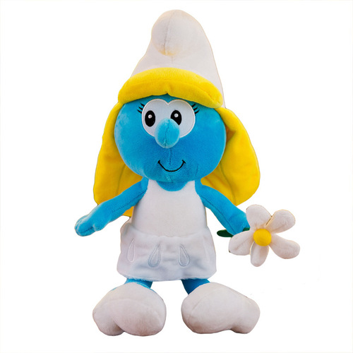 New Creative Blue Smurf Plush Toy Grabber Doll Stuffed Animal for Girls' Birthday Gift, Factory Direct Sale