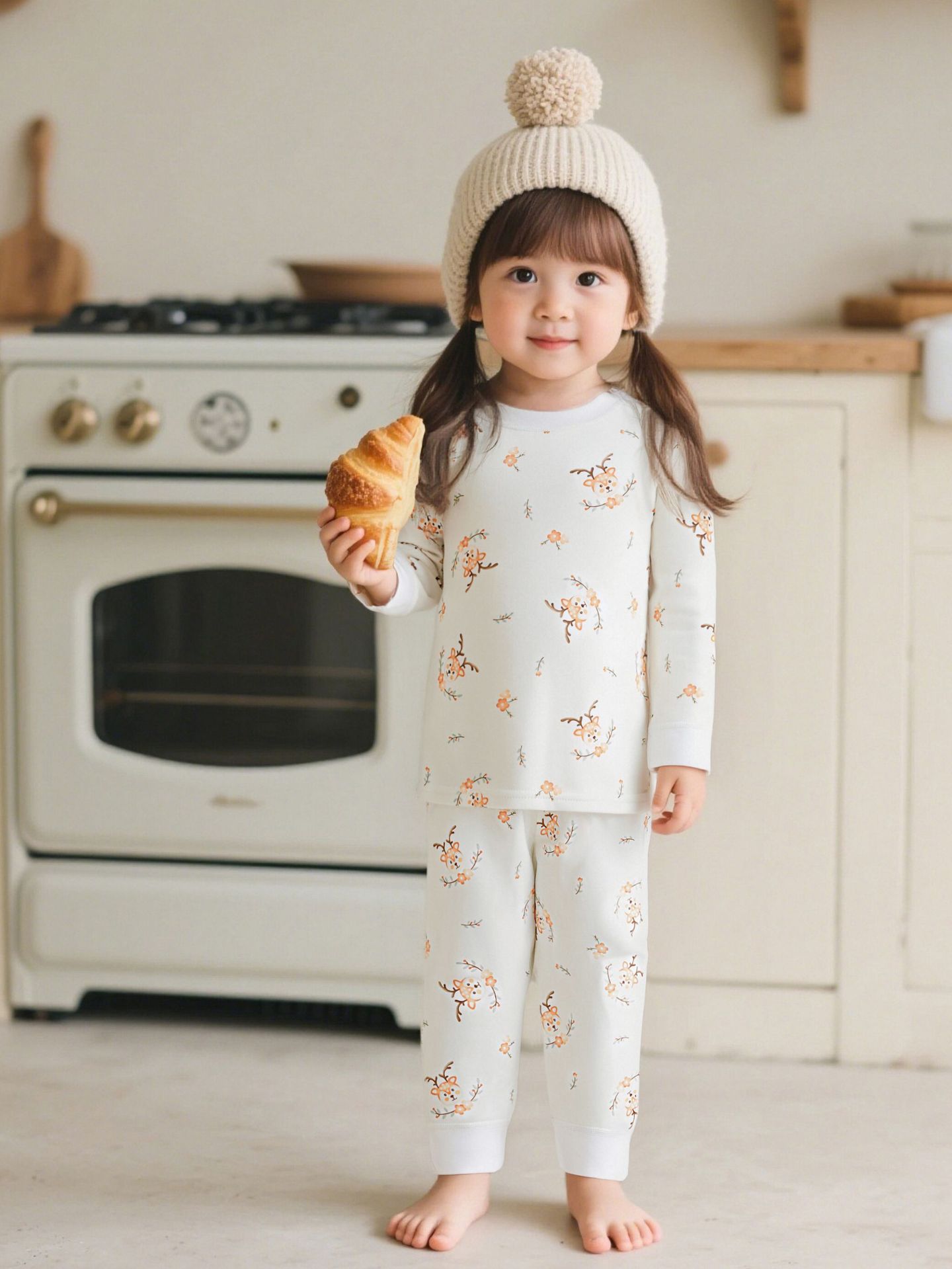 [10A antibacteriano] set de ropa para el hogar de algodón para niños clase A 100% algodón abrigo de otoño pantalones de otoño sin hueso set de ropa para el hogar