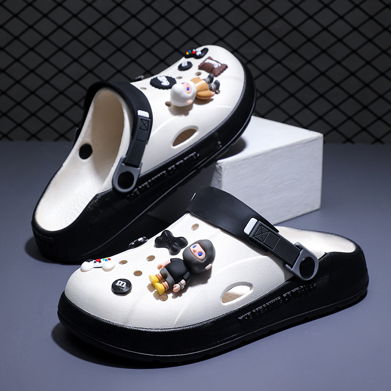 Croc Shoes Men's New Summer Thick-Soled Outer Wear Non-Slip Wear-Resistant Couple Beach Toe-Toe Sandals and Slippers for Women Croc Shoes Men's New Summer Thick-Soled Outer Wear Non-Slip Wear-Resistant Couple Beach Toe-Toe Sandals and Slippers for Women