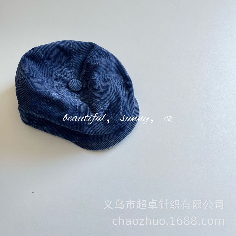 妥妥的秋冬范儿灯芯绒显白显瘦气质有个性成人儿童八角帽|undefined