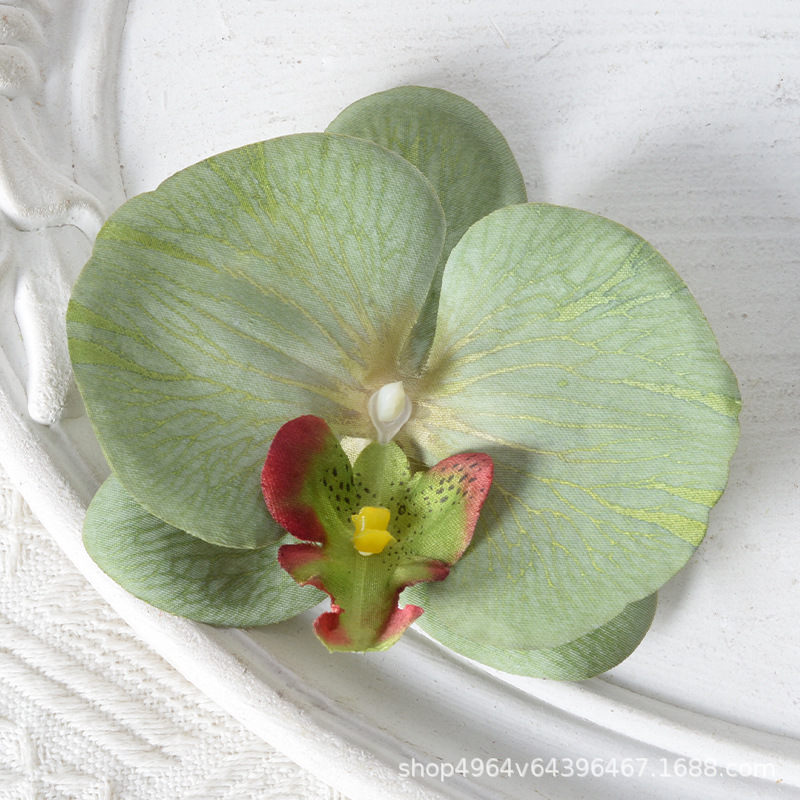 Película blanca Phalaenopsis flor cabeza pétalo simulación flor accesorios tocado horquilla diy flor decorativa de boda hecha a mano