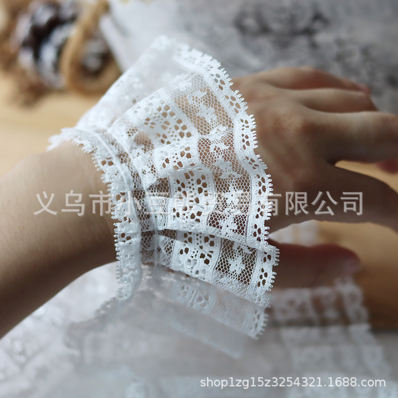 White High Quality Eyelash Lace Pleated Doll Clothes Sleeve Skirt Nose Garment Handmade Accessories Decoration