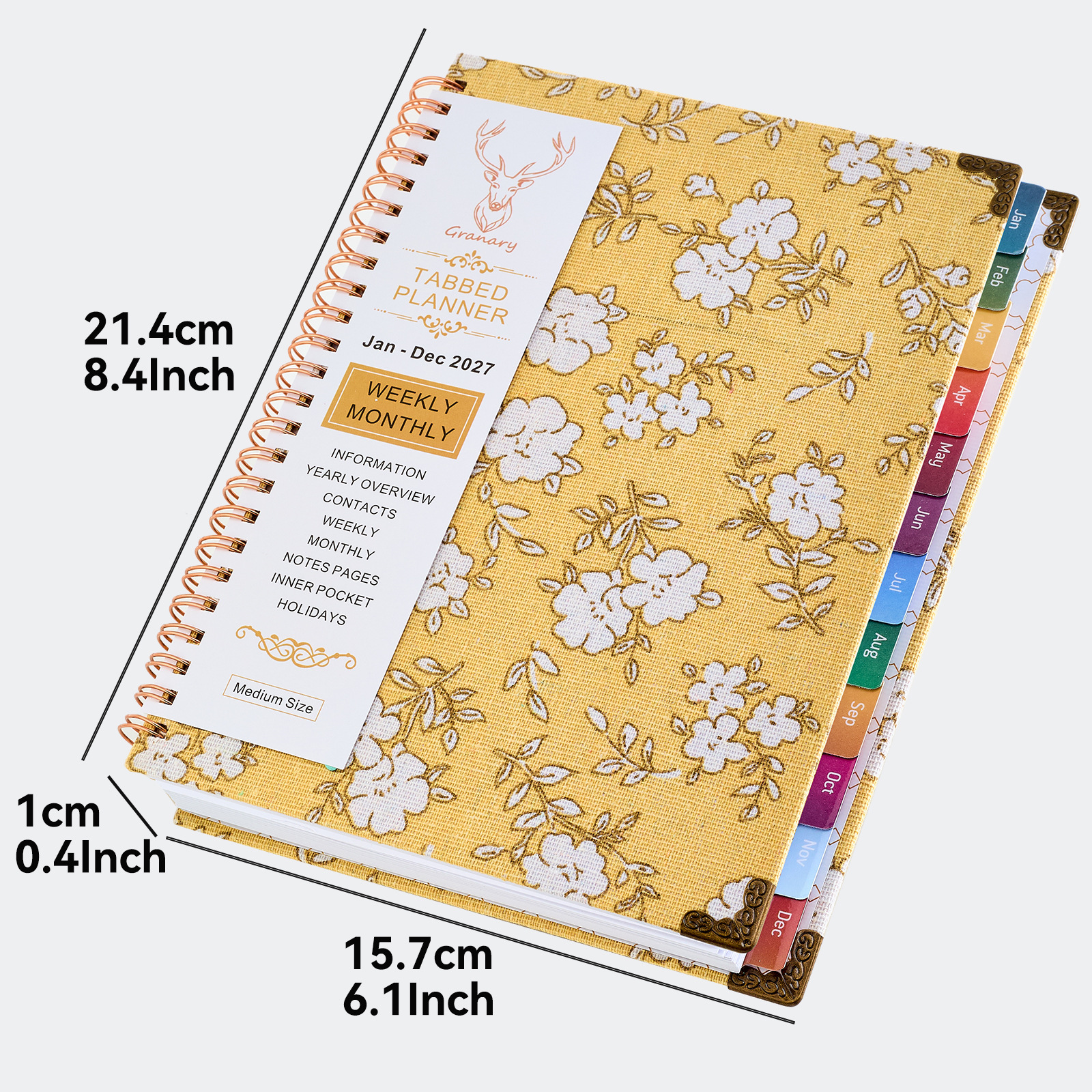 Agenda Planificadora con Espiral A5 de Papel con Índice para Oficina