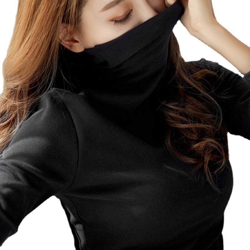 高领打底衫女长袖纯色秋冬韩版女装韩版保暖修身显瘦T恤女上衣潮|undefined