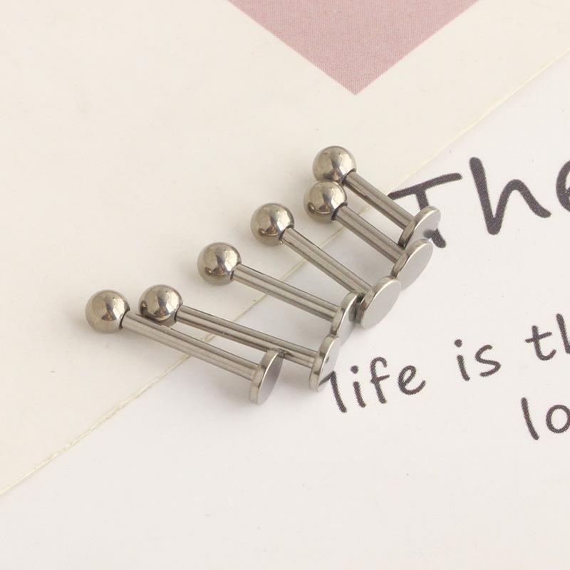 G23 Titanium 6-10mm Lip Nail Rod Ball Tongue Nail Flat Bottom Rod Earring Nail Body Piercing Jewelry detail image 7