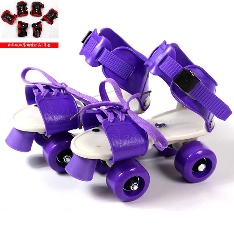 Upgraded Double-Row Children's and Adults' Adjustable Four-Wheel Roller Skates, Skate Shoes, Skateboard Roller Skates, Metal Manufacturer