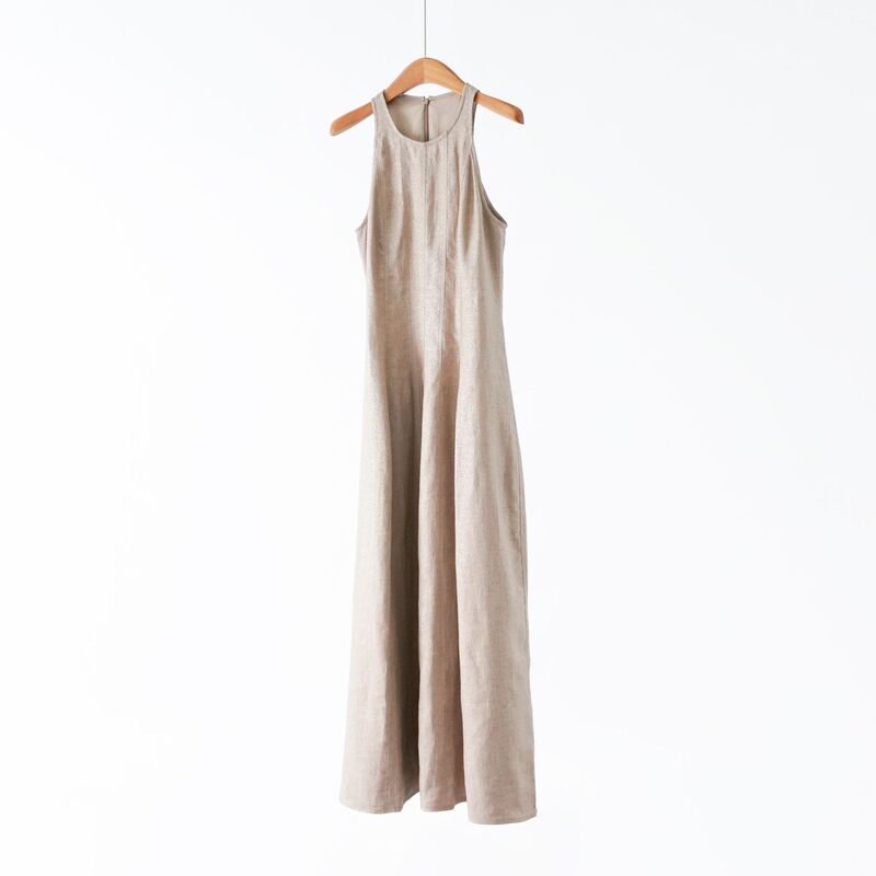 Yishe B~C 26 Early Spring New Collection Shimmering Linen Twill Fabric High-End Tailored Silhouette Round Neck Sleeveless Dress