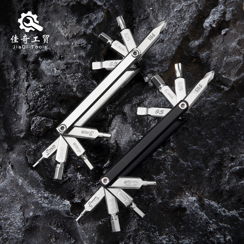 Multifunctional Bicycle Tools, Mountain Bike Accessories, Portable Screwdriver, Folding Hexagonal Combination, Photographer Wrench