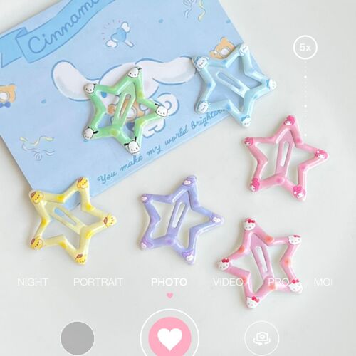 Sanrio printed oil dripping stars cute ins cartoon girl heart BB clip sweet Japanese student hair accessories hairpin