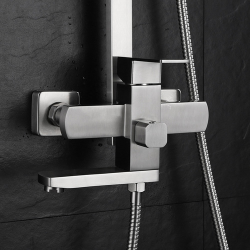 SUS304 stainless steel shower head set square shower faucet home bathroom bathroom shower rain booster nozzle