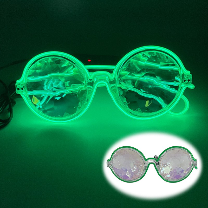 LED caleidoscopio gafas de espectáculo nocturno gafas de sol gafas de sol gafas de cristal de mosaico