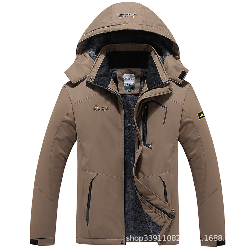 Invierno al aire libre de los hombres más tamaño chaqueta forrada de lana de las mujeres engrosada a prueba de viento resistente al frío cálido montañismo ropa de pesca hombres