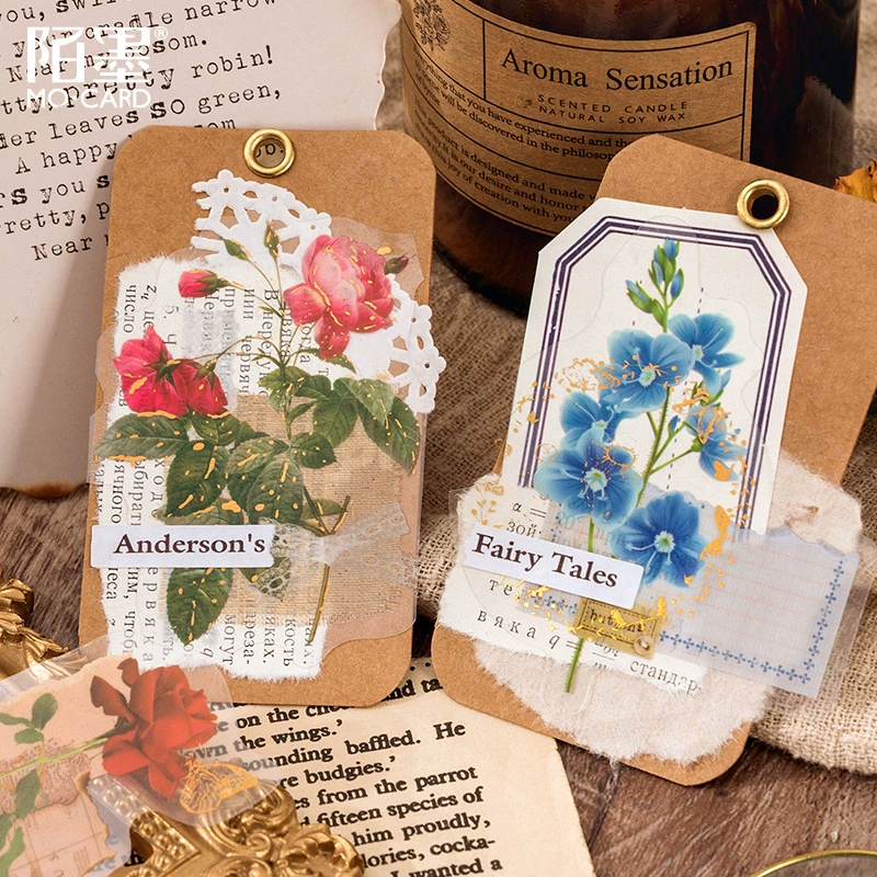 Стикеры Mo Mo PET Bao Senyu Jet Poetry Series Fresh Literary Handbook Decoration Patch 30 Simples