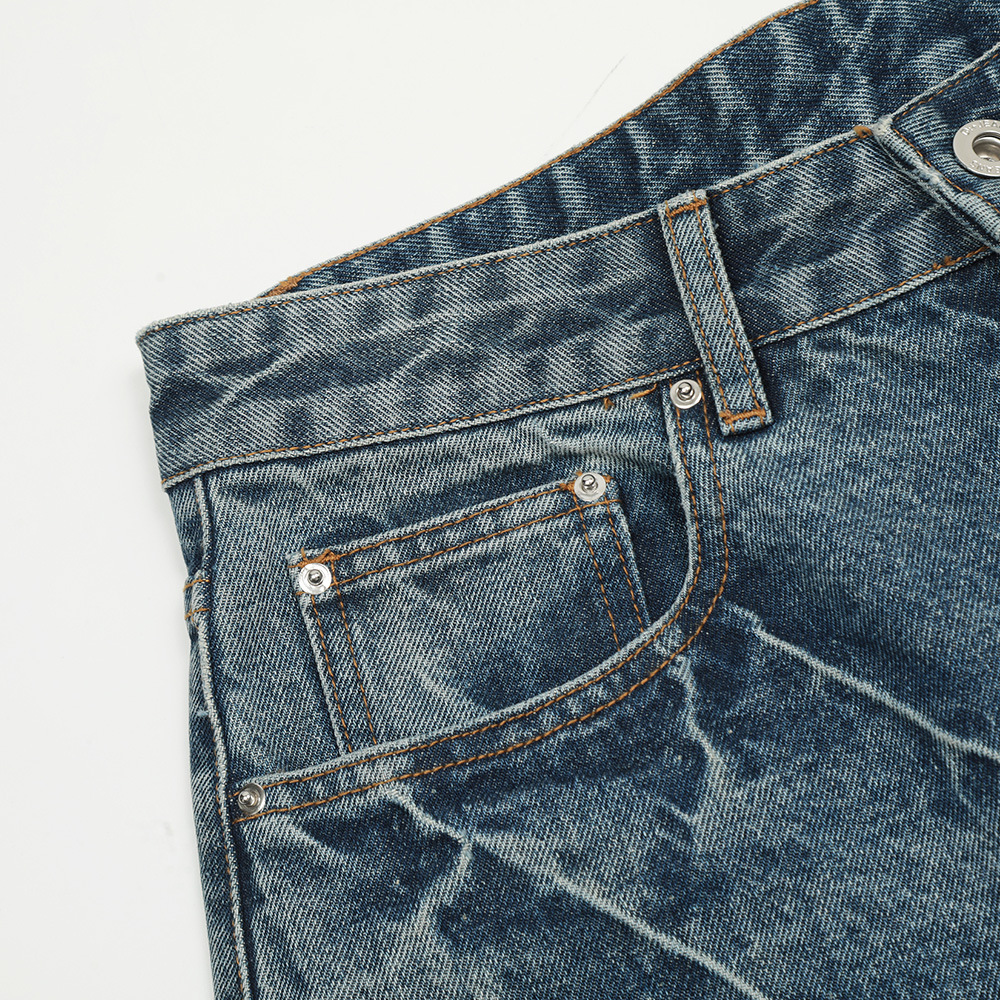 Men's Washed Faded Distressed Denim Shorts Punk Street Style Casual Loose Wide Leg Cargo mid Waist Cotton Black Blue_voghion.com