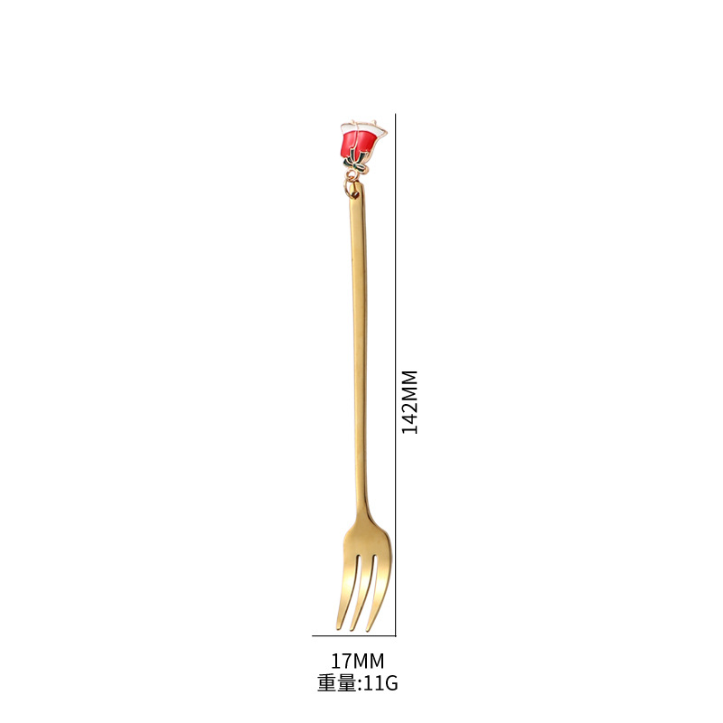 Productos transfronterizos cubiertos de acero inoxidable regalos de Navidad cucharas y tenedores juegos de postre cucharas de café mezclar Navidad colchones