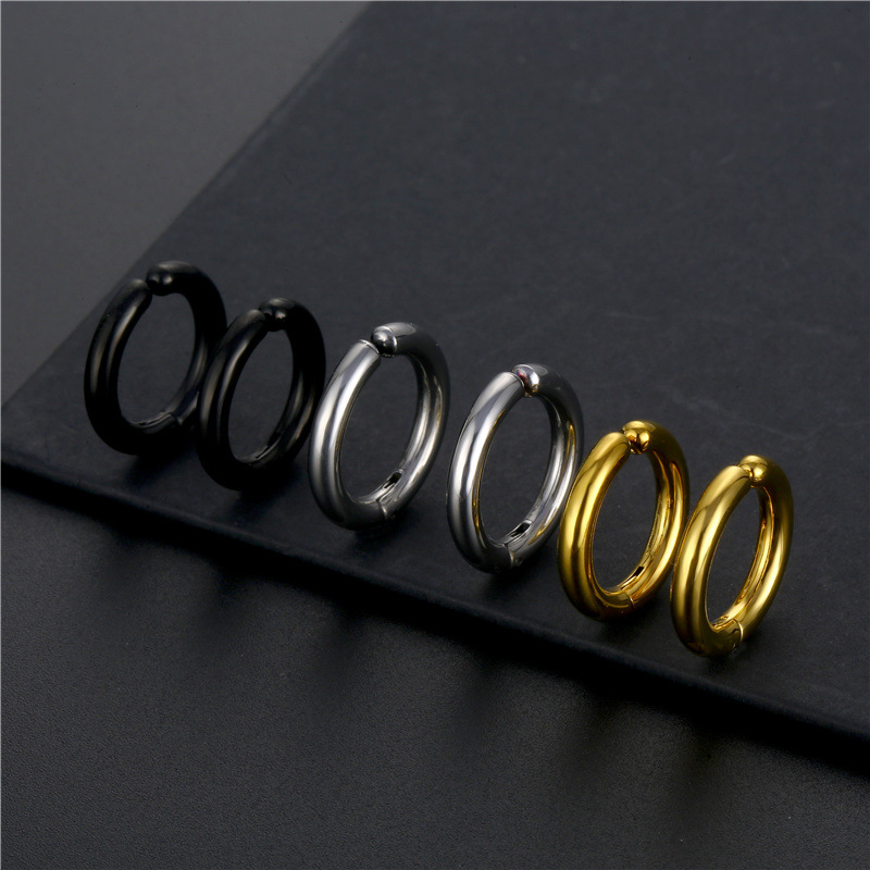 Fashion Solid Color Titanium Steel Polishing Ear Clips 1 Pair display picture 2