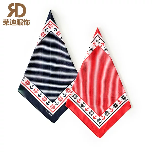 New Cross-Border Multifunctional Outdoor Sports Headscarf Cotton Anchor Pattern Printed Stripesd Hip-Hop Cycling Square Scarf