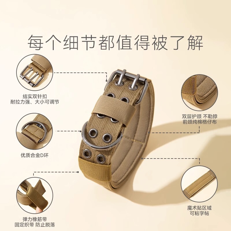 宠物项圈户外战术尼龙牵引绳狗狗脖圈加厚小狗可提握狗狗项圈批发|undefined
