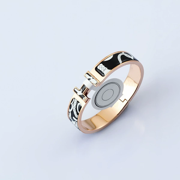 High version H bracelet. Rose gold+black pattern