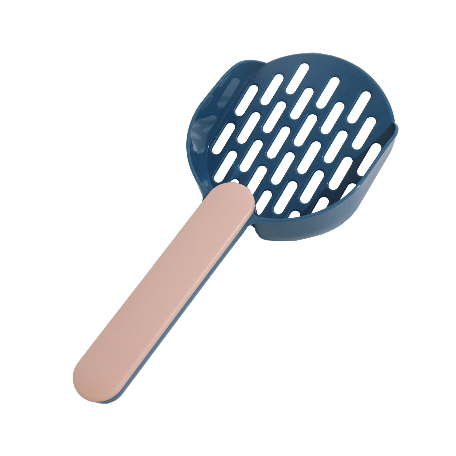 Fábrica al por mayor de gran color a juego mango de fondo plano pala de arena para gatos tofu arena para gatos agujero fino pala de mierda suministros de limpieza para mascotas