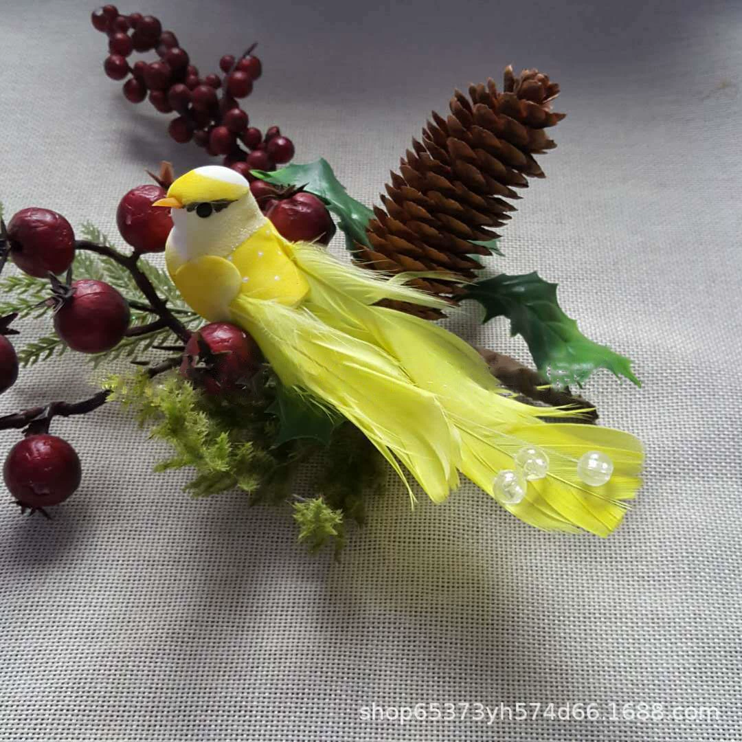 Имитация перьев из бусин птицы/весенне-желтые перья птицы/сочные растения в горшках украшение дома украшение для штор