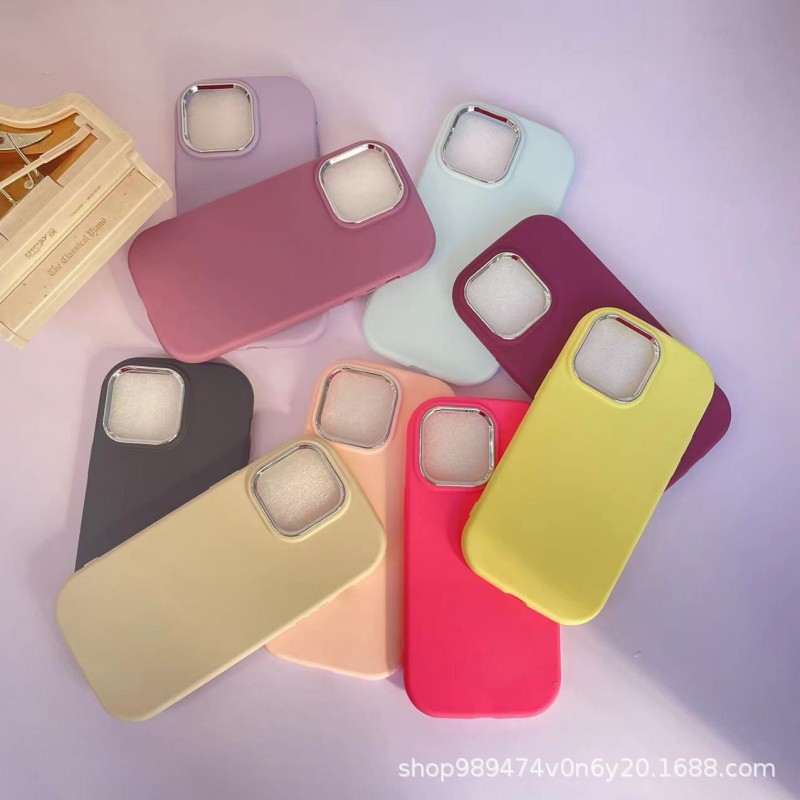 Gordas de silicio galvanizado marco de material esmerilado caso para Apple 16PROMAX agujeros grandes todo incluido elíptico TPU caso de teléfono móvil