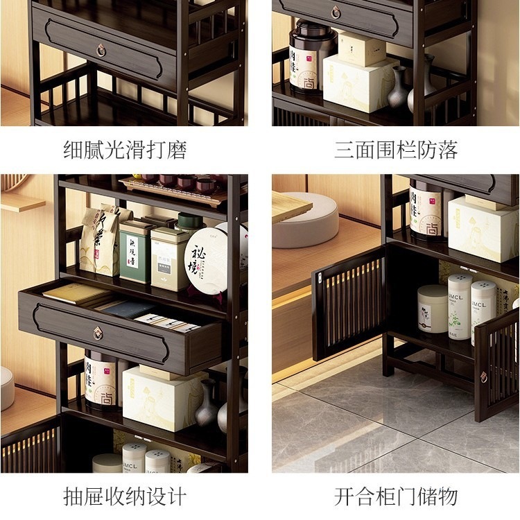 茶水柜收纳架茶柜置物架家用茶叶柜茶台桌边柜茶叶茶具收纳储|undefined