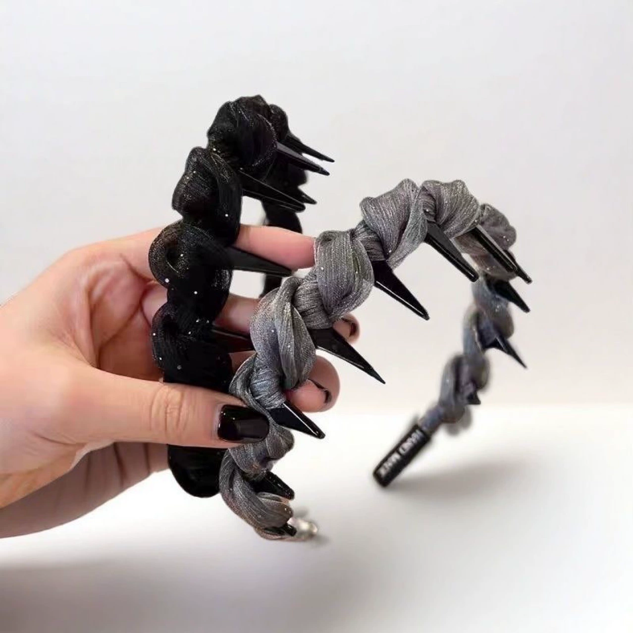 2025 новая перламутровая сетчатая повязка для женщин, нескользящая, с зубчатой ​​текстурой, повседневная повязка на голову с высоким черепом