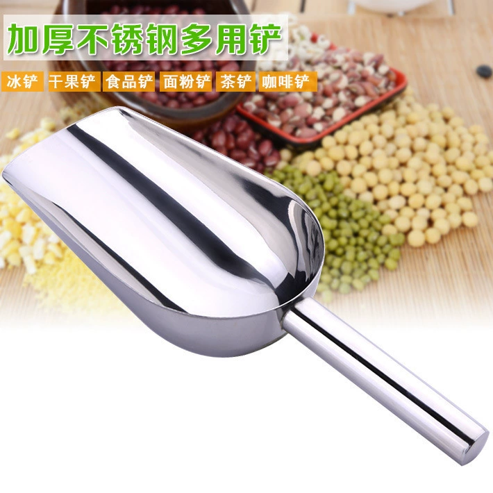 Ложка для льда из утолщенной нержавеющей стали, ложка для риса, ложка для бобов, ложка для чая, ложка для еды, ложка для муки, ложка для еды, ложка для сахара, ложка для сухих продуктов.