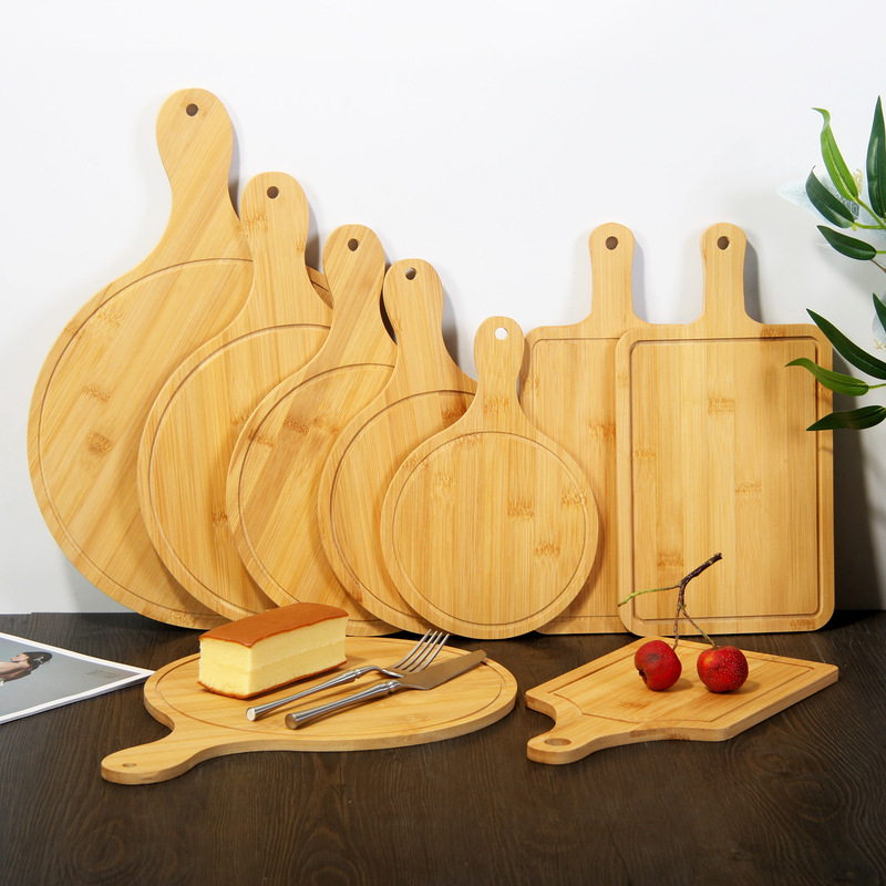 Bamboo Tray Steak Tray Dinner Plate Pizza Western Food Fresh Ins Style Wooden Japanese Style Round Square Tea Tray